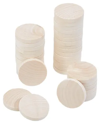 Productafbeelding van 50 Stuks Ongefinished Houten Cirkelschijven 5 cm voor Knutselprojecten