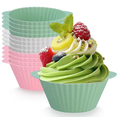 Produktbild von Muffinform Muffinformen Silikonformen - 12 Stück - Silikon - Für Heißluftfritteuse - Spülmaschinenfest