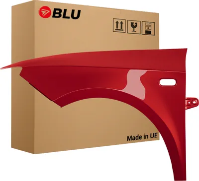 Image de BLU Aile Compatible avec Seat Ibiza (6J - IV 4. Generation) LS3X Gauche Rot Rot Rumbi | 2008-2017 | Avant | Peint| Prêt à Monter | Acier