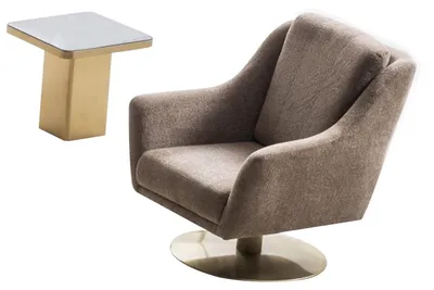 Obrázok produktu pre Eleganter Beiger Relaxsessel Stilvoller Beistelltisch Designer Set
