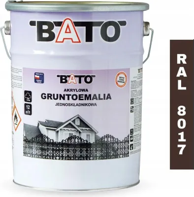 Zdjęcie produktu dla Gruntoemalia akrylowa jednoskładnikowa farba BATO RAL 8017 BRĄZ 5L