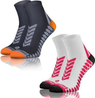 Zdjęcie produktu dla Skarpety sportowe Sesto Senso SPORT SOCKS - Zestaw 2 | Oddychające i bezszwowe | Na każdą pogodę | Bieganie, fitness, nordic walking | Uni | Rozmiary 35-46