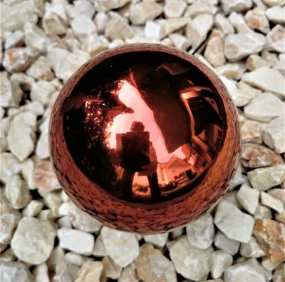 Produktbild von Dekorationskugel 20 cm Edelstahl rot poliert Dekokugel Gartenkugel