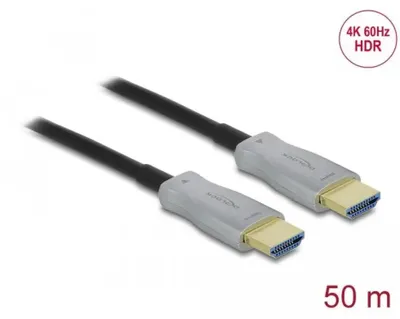 Image de Câble HDMI haute vitesse Delock - HDMI mâle vers HDMI mâle - 50 m - fibre optique - noir - compatible 4K, câble optique actif (AOC)