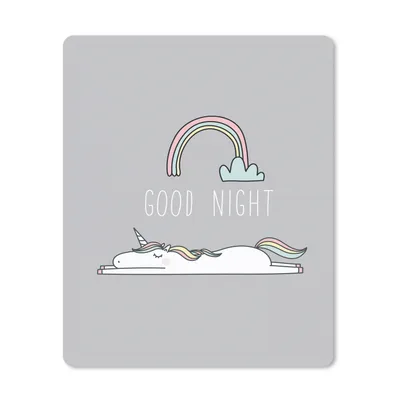 Produktbild von MuchoWow® Mauspad Mousepad Einhorn - Regenbogen - Kinder - Zitate - Gute Nacht - Mädchen 30x40 cm - Mousepads - Maus Mat - Pad - Mausunterlage - Mausmatten