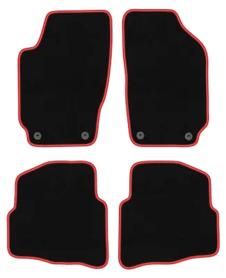 Obrázok produktu pre Velúrové autokoberce pre: Skoda Fabia I 1999-2007 hatchback, sedan, kombi čierno-červené