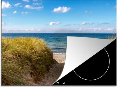 Produktbild von KitchenYeah© Herdabdeckplatte Strand - Wolken - Deutschland , 57x51cm, Küche Deko, Glaskeramikkochfeld Herdabdeckung, Abdeckplatte fùr Kochfeld