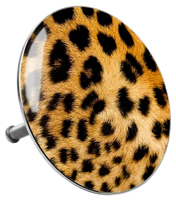 Produktbild von Badewannenstöpsel mit Leopardenfell-Motiv, universal für alle Badewannen