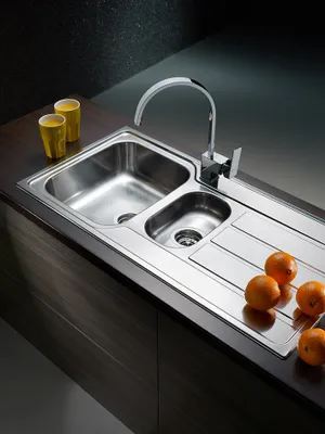 Produktbild von PYRAMIS ATHENA 100x50 1,5 Becken Spüle aus Edelstahl / Ausschnittsmaß: 980x480 / Edelstahlspüle / Spüle / Edelstahl-Spüle