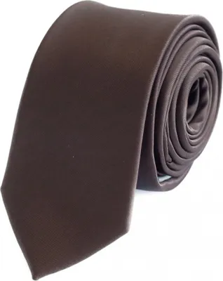 Produktbild von Fabio Farini - 1 Stück einfarbige Herren Schlips - Unicolor Krawatte in 6cm oder 8cm Breite Schmal (6cm), Braun perfekt als Geschenk