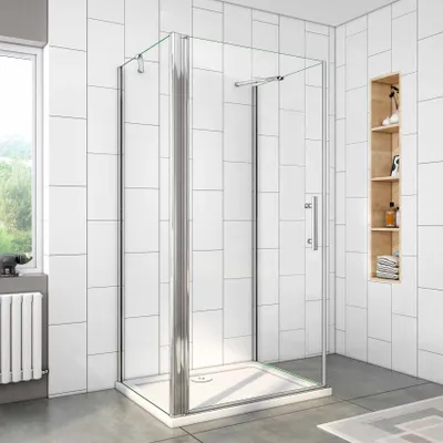 Produktbild von U-Duschkabine Drehtür 80x80x80cm (Seitenwand:80cm) U-FORM Duschkabine Duschabtrennung