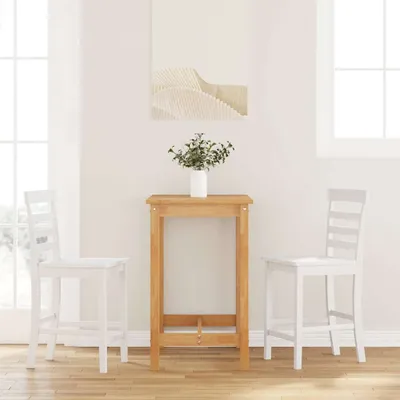 Immagine prodotto di Maison Exclusive - Sgabelli da bar, 2 pezzi, bianco, legno massello di albero della gomma
