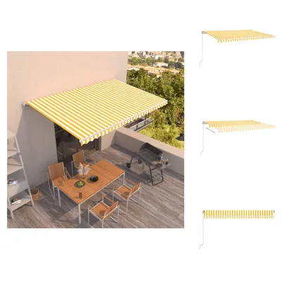 Obrázek produktu pro vidaXL Markýza ručně zatahovací 500x350 cm žlutá a bílá - Markýzy