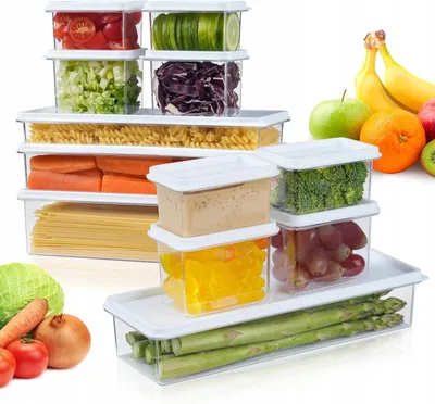 Produktbild von FRIBERG Kunststoff Lunchbox Set mit Deckel 12 Stück Aufbewahrung