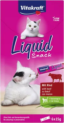 Productafbeelding van Liquid Snack rund & kattengras 6 stuks Vitakraft