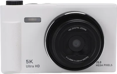 Immagine prodotto di Fotocamera digitale 5K 75MP zoom 18X autofocus Vlog con schermo ribaltabile da 2,8 pollici a 180° per viaggi Bianco