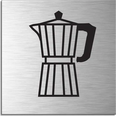 Produktbild von Schild - Kaffeeküche | Türschild 120 x 120 mm Aluminium selbstklebend
