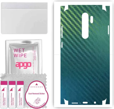 Produktbild von apgo Rückseite + Seiten Schutzfolie, Skin, kompatibel mit Xiaomi Redmi Note 8 Pro, Hinten Displayschutzfolie aus Vinylfolie, kratzfest, einfache Montage - Kohlenstoff-Chamäleon CAKA1