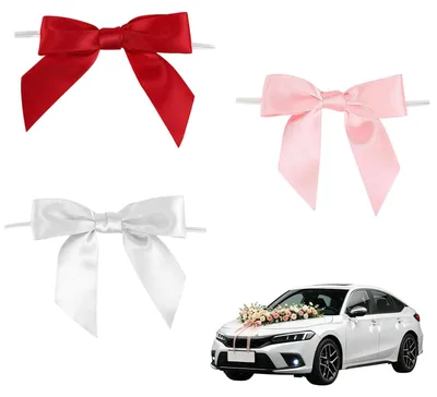 60 Satinschleifen 2,5 cm für Hochzeitsauto-Deko