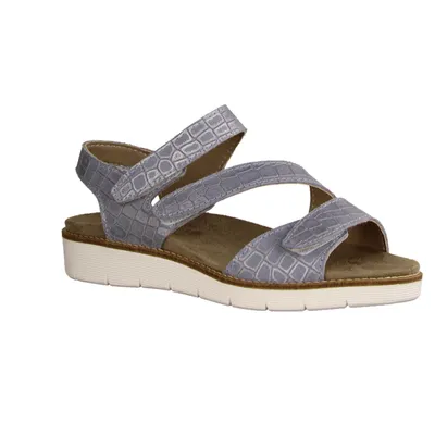 Produktbild von Slowlies 416 Damen Sandalette, Taubenblau, Leder, NEU - Damenschuhe Sandale bequem / lose Einlage, Blau, leder (nubuk)