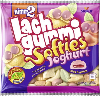 A bag of nimm2 Lachgummi Softies Joghurt candies.