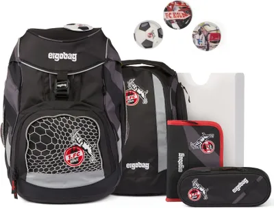 Produktbild von ergobag Schulranzen Football-Edition Pack-Set 6-teilig Domstürmbär schwarz
