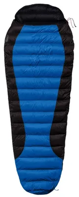 Produktbild von WARMPEACE VIKING 300 Sommerschlafsack 195L - Blau/Grau/Schwarz, Universell, Leicht, Komprimierbar, 3-Jahreszeiten, Extrem -14°C, Komfort 6°C, H-Kammer Design, Federfüllung 90/10, YKK Reißverschluss