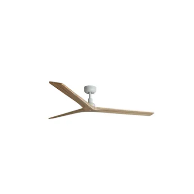 Image de Ventilateur de plafond à basse consommation avec télécommande Klim L Blanc / Chêne 150 cm