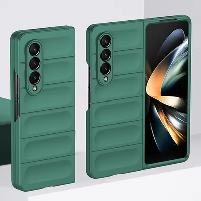 Image de Galaxy Z Fold3 5G Case, Silicone Rubberized Shockproof Protective Case for Samsung Galaxy Z Fold 3 5G Green