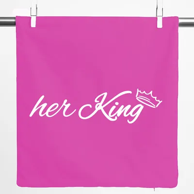 Produktbild von Huuraa Kissenbezug her King Krone 40x40cm Fuchsia Baumwolle Dekokissenbezug Geschenkidee