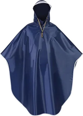 Produktbild von Famanu Regenponcho mit Kapuze für Damen und Herren - Marineblau