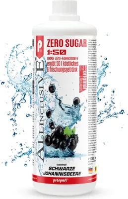 Produktbild von Prosport Allinclusive® Schwarze-Johannisbeere 1000ml – ZERO SUGAR Sirup mit Vitaminen – Premium Getränkekonzentrat 1:50 ergibt 50 Liter Fertiggetränk