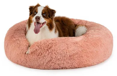 Produktbild von Donut Hundebett 100 cm Ø, Plüsch, rosa, für Haustiere