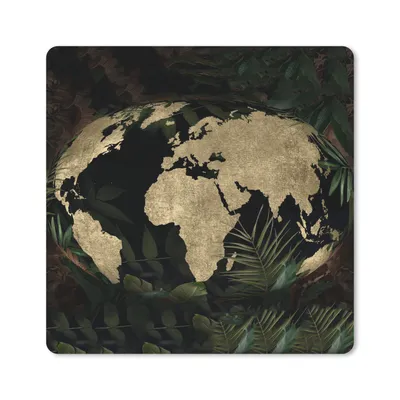 Produktbild von MuchoWow® Mauspad Mousepad Weltkarte - Vintage - Globus 20x20 cm - Mousepads - Maus Mat - Pad - Mausunterlage - Desk Mat - Bureauartikeln