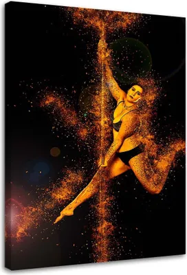 Produktbild von Leinwandbild tanzende frau in goldstaub 80x120 cm Feeby gold wandbild bereit zum aufhängen