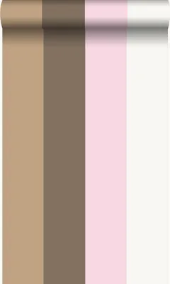 Zdjęcie produktu dla Origin Wallcoverings Tapeta paski różowymIbrązowym 53 cm x 10.05 m