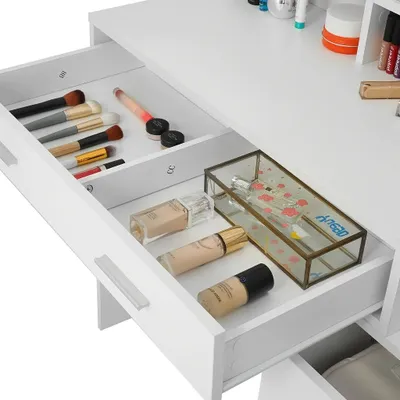 Image de Table de maquillage - Table à coiffer - Grand miroir