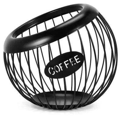 Kaffeekapselhalter aus Metall, schwarz, für 30.000 Pads, 20x18 cm