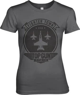 Produktbild von Top Gun Maverick Fighter Town Girly Tee - XX-Large - DarkGrey