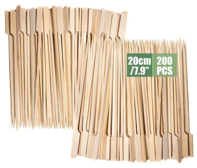 200 Holzspieße 20 cm Bambus – Fingerfood-Spieße für Buffet & Grill