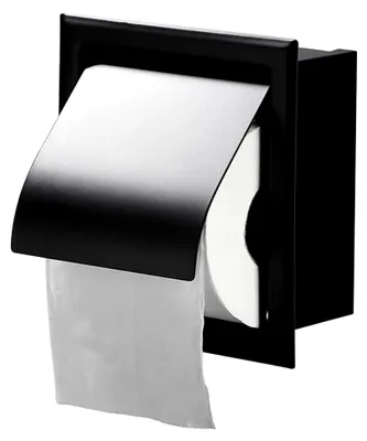 Produktbild von Einbau-Toilettenpapierhalter aus Edelstahl, Wandmontage, für Badezimmer, Hotels, Schwarz