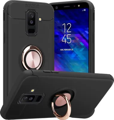 Produktbild von Cadorabo Schutzhülle für Samsung Galaxy A6 PLUS 2018 Hülle in schwarz Handyhülle Etui Cover Case Silikon TPU