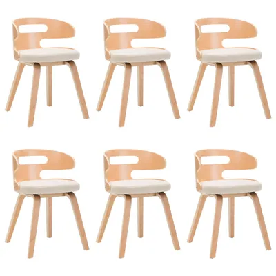 Produktbild von vidaXL Esszimmerstühle 6 Stk. Creme Bugholz und Kunstleder
