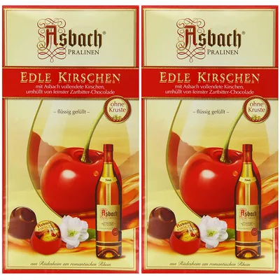 Produktbild von Asbach Edle Kirschen Zartbitter Pralinen verdelt mit Asbach 2er Pack