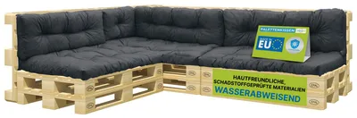 Produktbild von Pillows24 - Palettenkissen wasser- und UV-beständig - 8ER SET | Polster für Europaletten 120x80 - Palettenmöbel - Outdoor/Indoor, Graphit