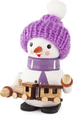 Obrázek produktu pro Vánoční miniatura sněhuláka Ella s železnicí ŠxVxH 5x8x5cm NOVINKA