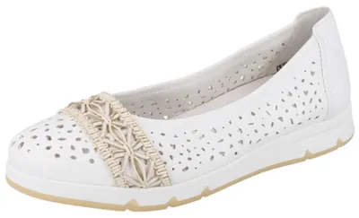 Produktbild von RIEKER Damen Ballerina weiss beige Kunstleder - Größe: 42