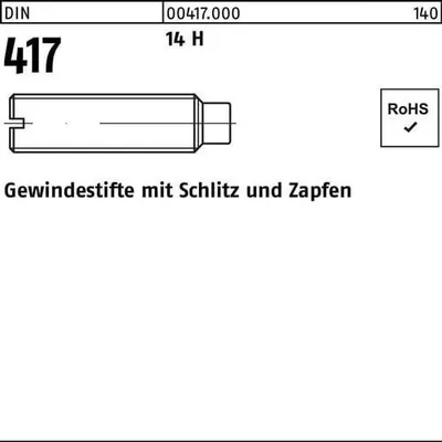 Produktbild von Reyher  Gewindestifte DIN 417 14 H M 6 x 16 004170000060016 (100 Stück)