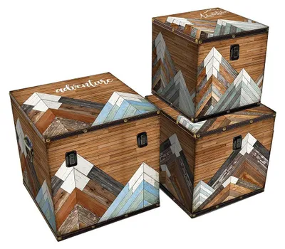 Aufbewahrungsbox Kunstleder 3er-Set 30,5 cm mehrfarbig