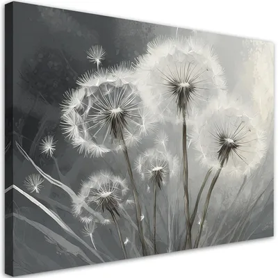 Produktbild von Leinwandbild Nahaufnahme von Löwenzahn 60x40 Feeby Grau bild für die wand bereit zum aufhängen